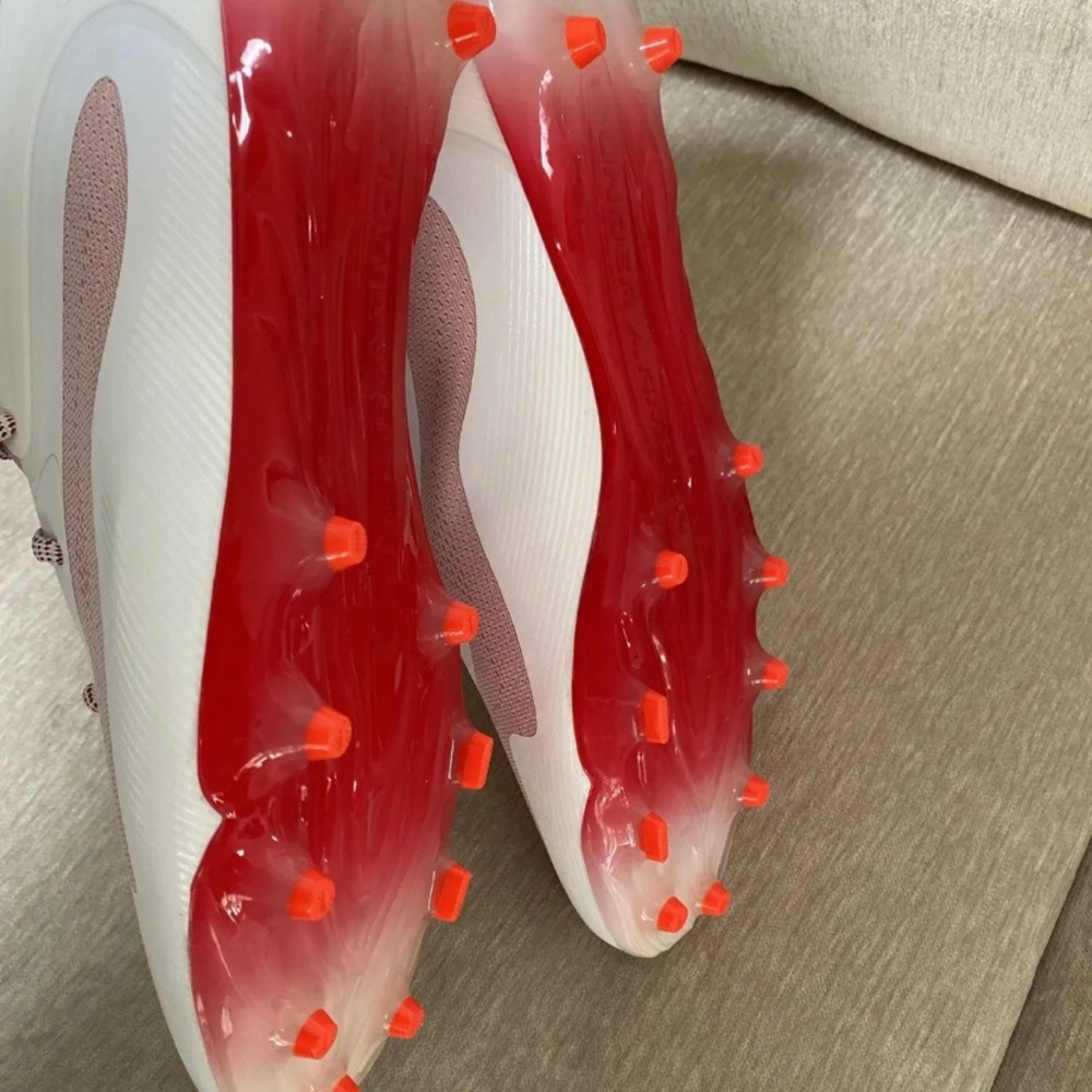 Under Armour Men's Command Mid Lacrosse Sneakers Cleat Shoe Red NEW Size 16 - Picture 7 of 8